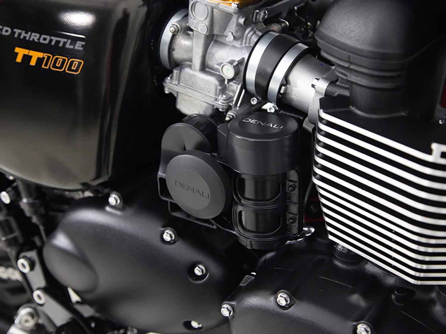 Triumph_Horn_Mount_2000x DENHMT.11.10500 Denali Horn Mount for Triumph Bonneville & Thruxton '04-'16