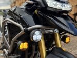 DENALI D3 light pods installed on a Triumph Tiger