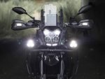 Front View of Yamaha Tenere 700 with Denali D3 Spot Lights controlled by Denali CANsmart Controller for Yamaha