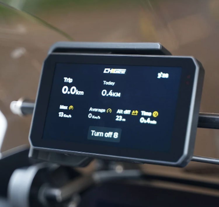 Trip meter view of the Chigee for BMW