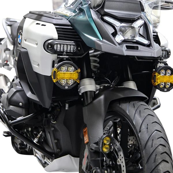 Denali Upper Driving Light Mount for BMW R1300 GS Adventure with D7 Pro Lights installed