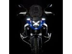 Weiser high-intensity LED front driving lights/indicators installed on BMW motorcycle