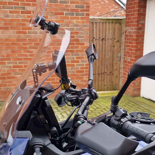 Sat Nav Mount for Yamaha Tracer 9GT and 9GT+ from Moto-Mate Side View
