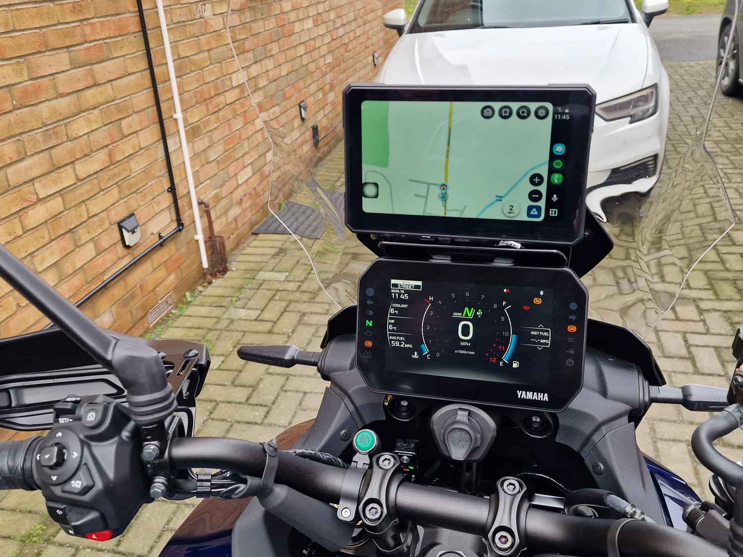 Raised Nav Mount for Yamaha Tracer 9GT and 9GT+ from Moto-Mate Front View