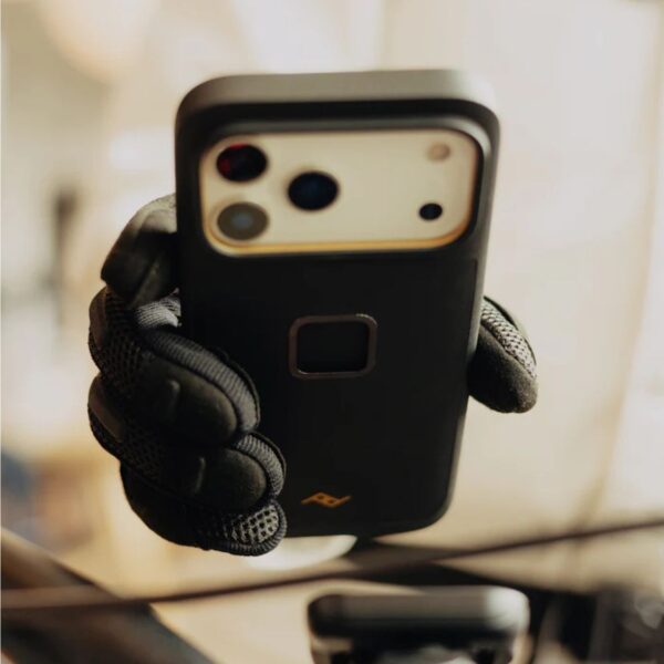 Peak Design Gnar Case for iPhone 17 Pro and iPhone 17 Pro Max in Black angled rear view